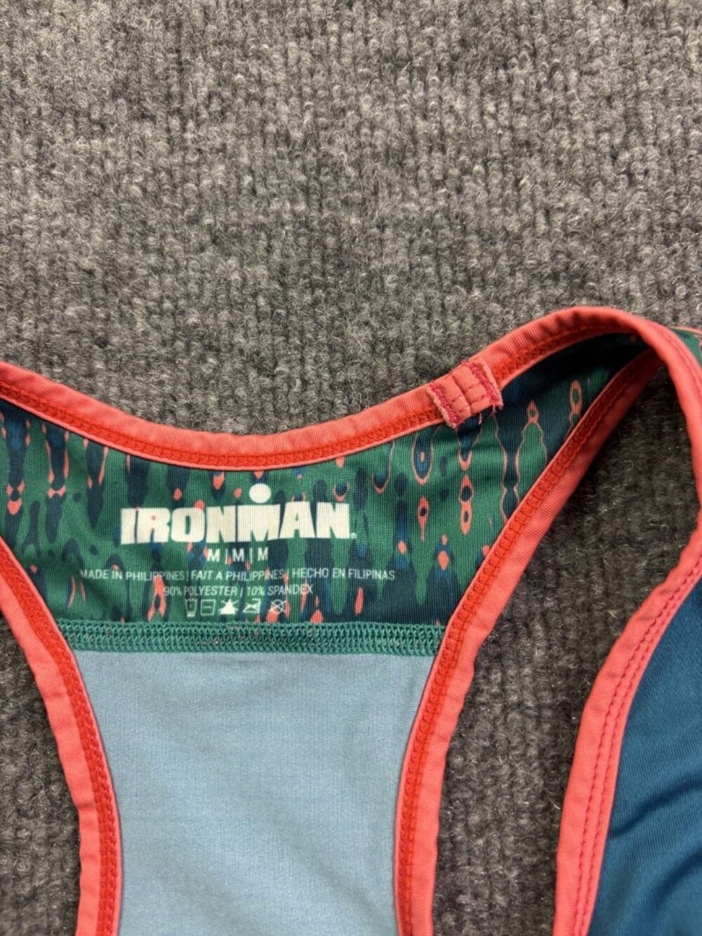 IRONMAN Tank Top Womens Medium Blue Racerback Scoop Neck Running Athletic - Picture 2 of 5
